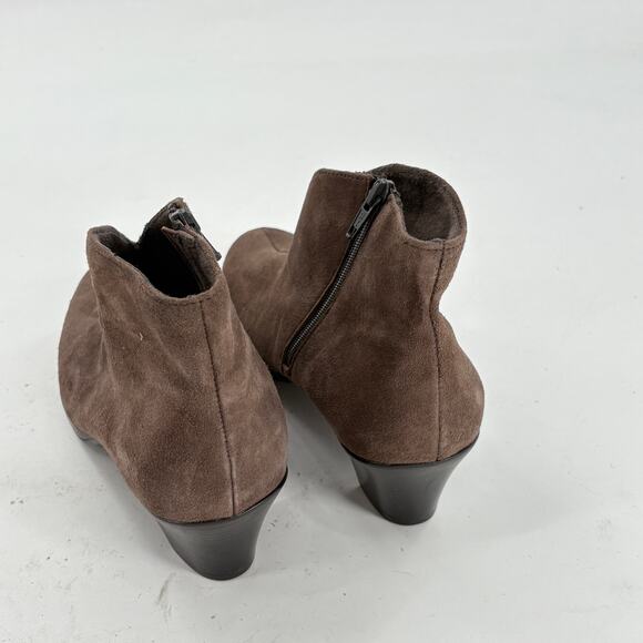 Munro Robyn Ankle Boots 7.5 7.5W Wide Brown NWOT Suede Ankle Bootie Comfort Heel - Picture 3 of 9